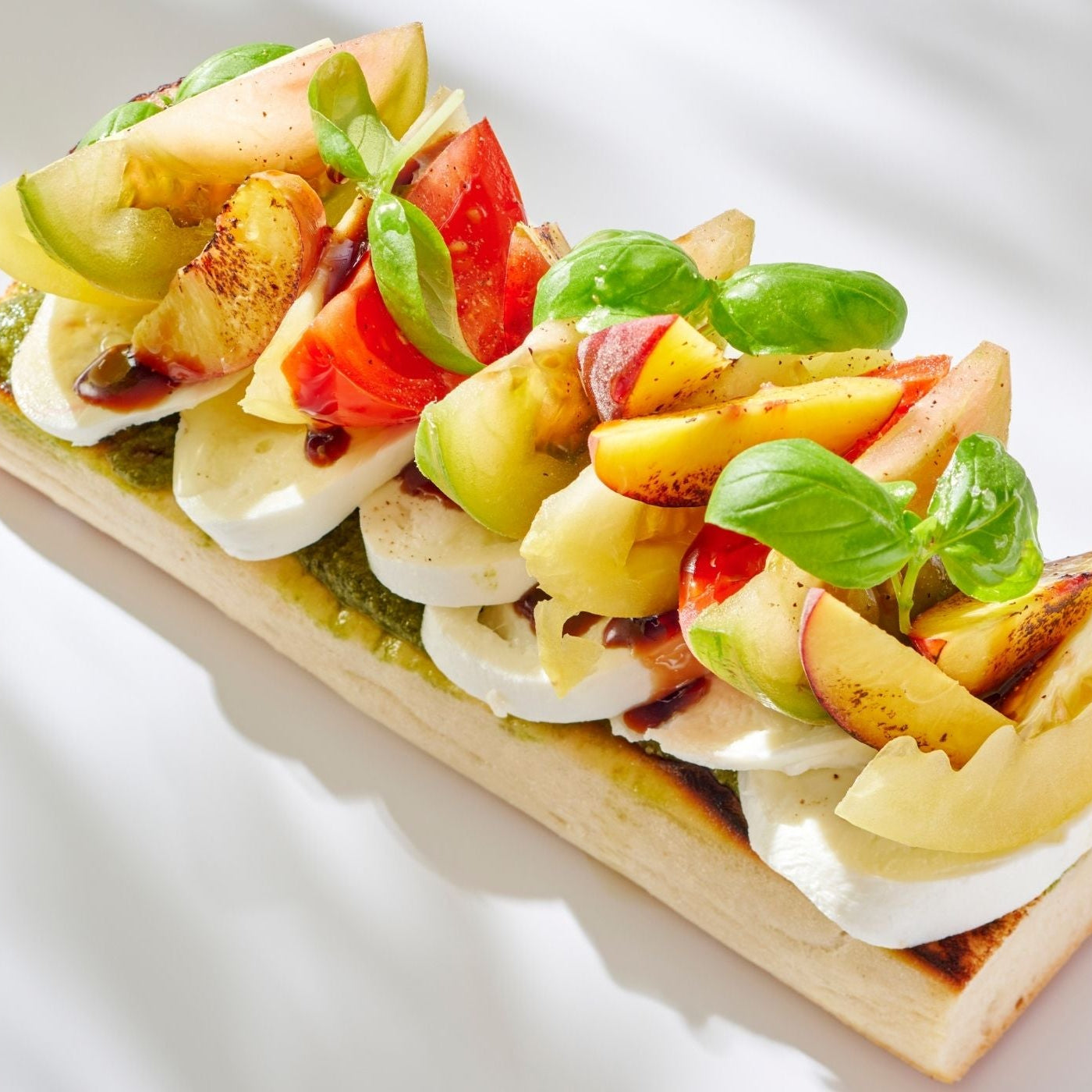 Grilled peach and buffalo mozzarella panini
